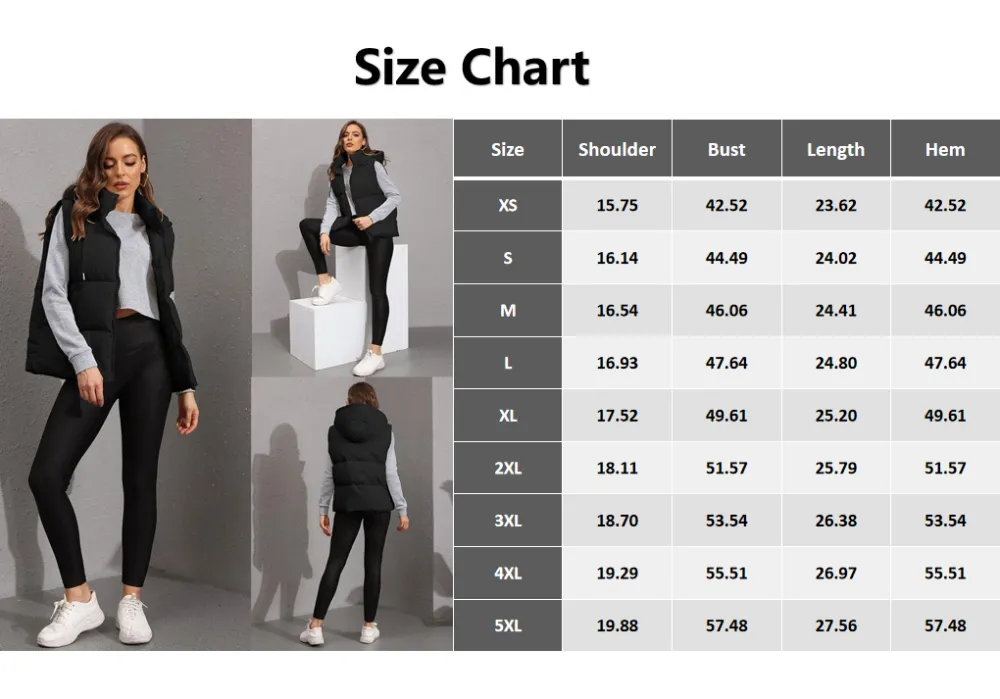 Women's Sleeveless Quilted Winter Warm Hooded