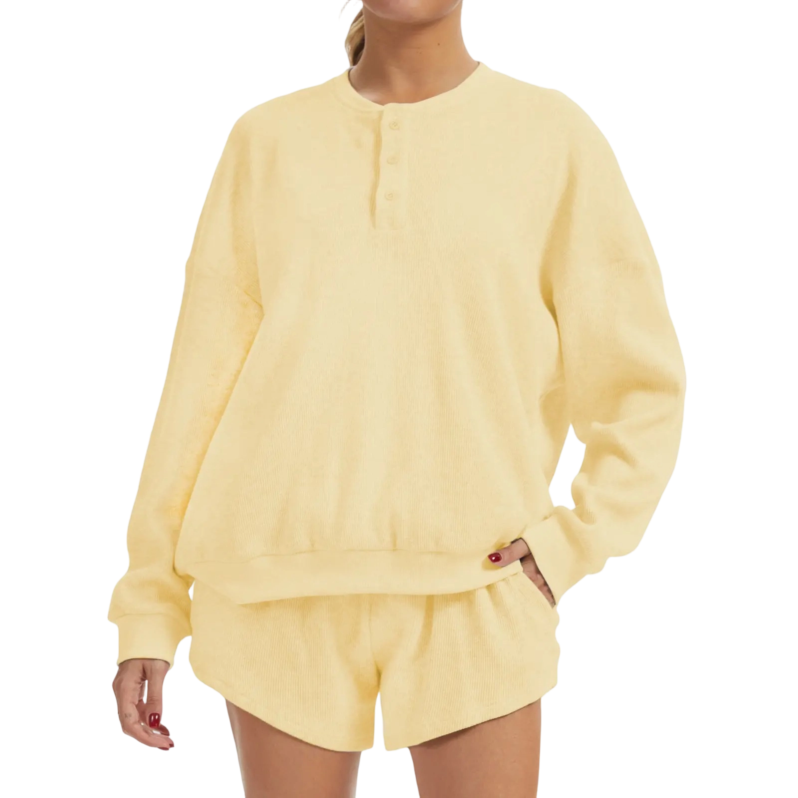 Women's Oversized Waffle Knit Lounge Set