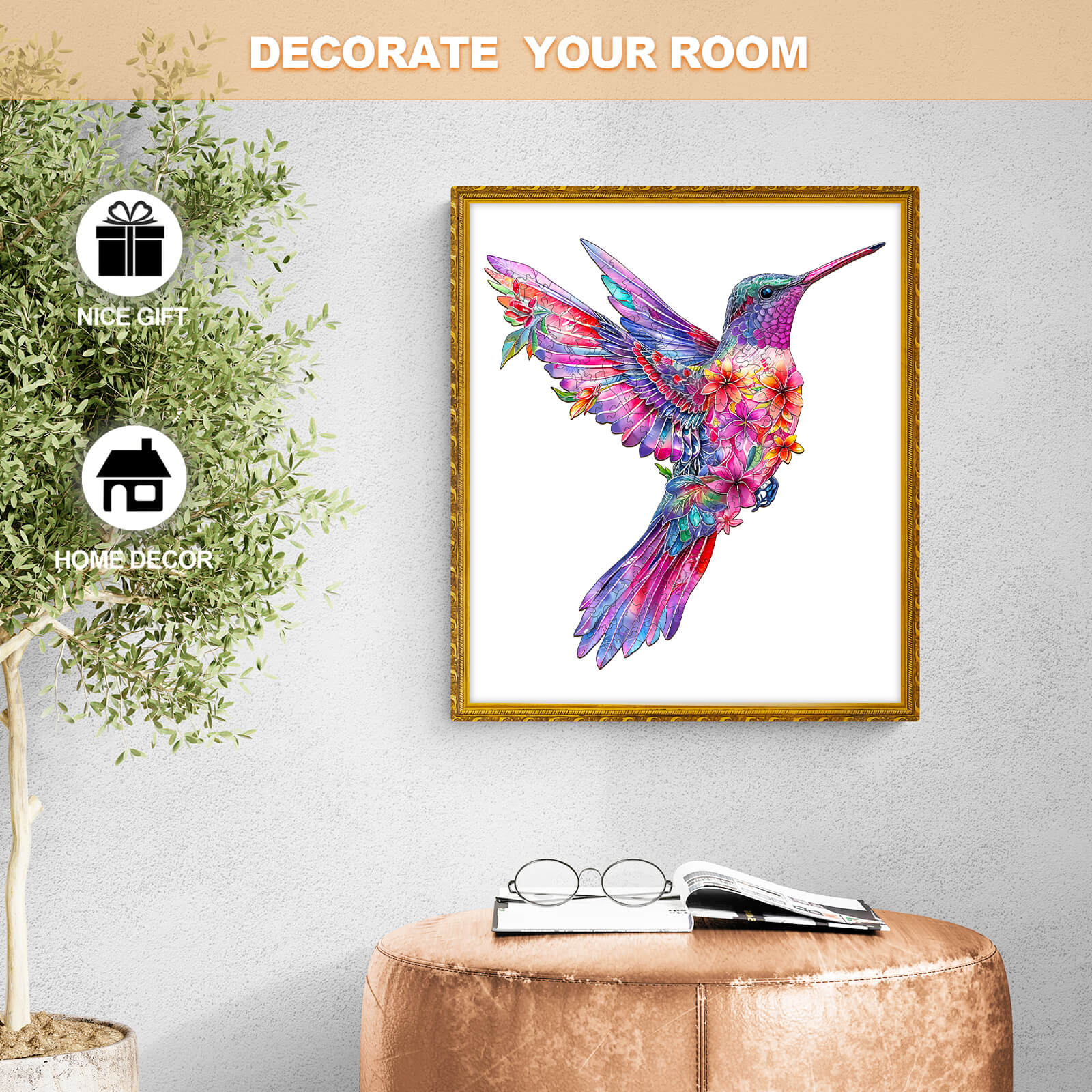 Hummingbird-3 Wooden Jigsaw Puzzle