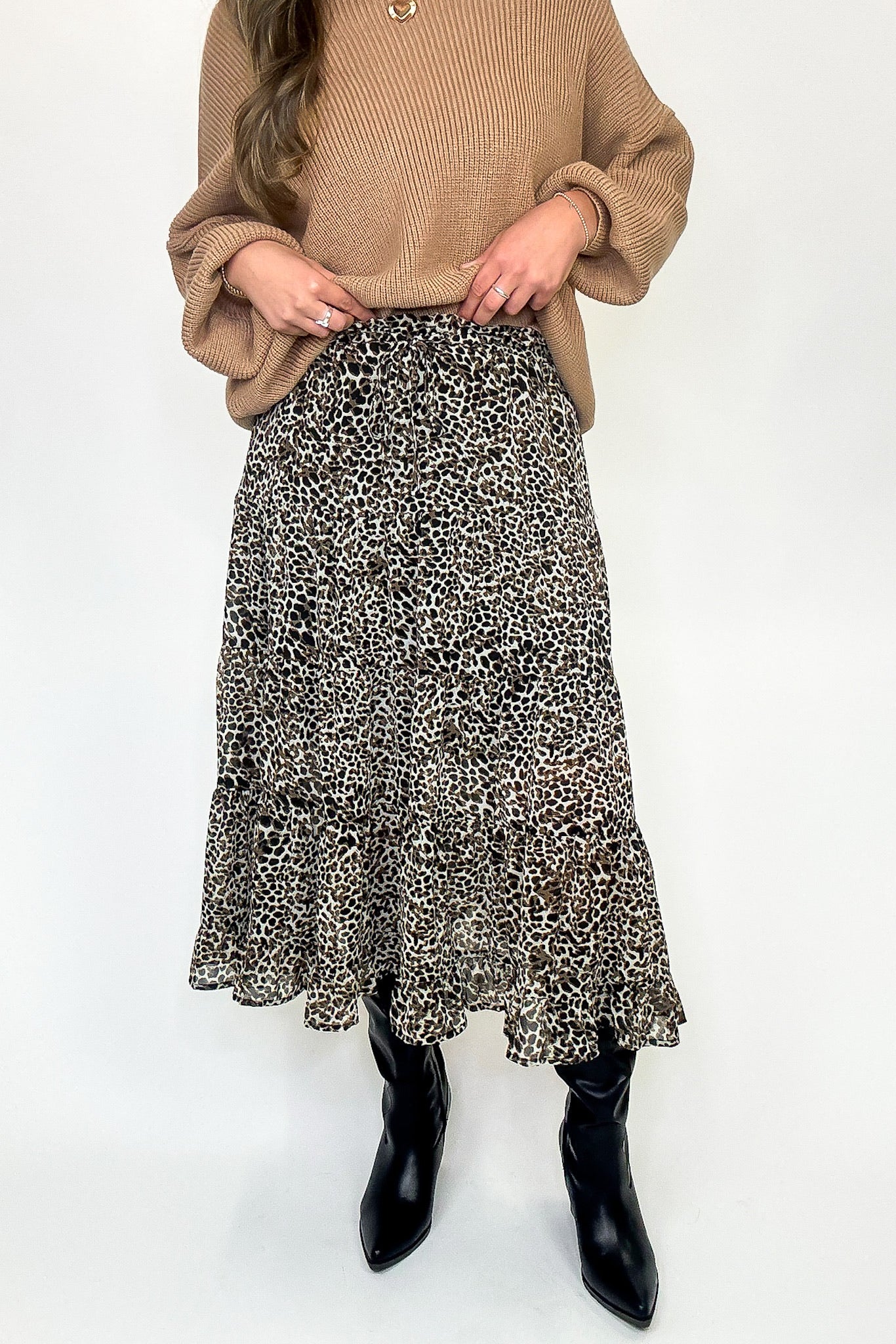 Untamed Tiers Animal Print Maxi Skirt