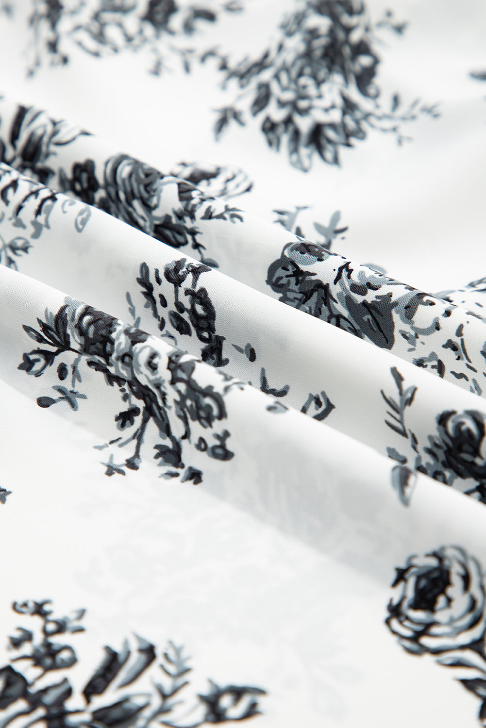 Black Boho Floral High Waist Ruffle Split Maxi Skirt