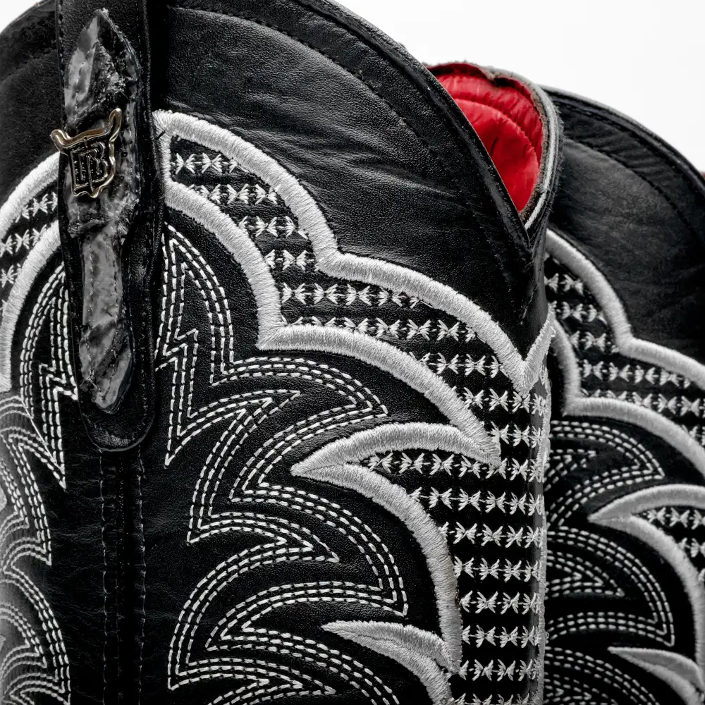 Grey Jumbo Pirarucu Leather Boots - Square Toe