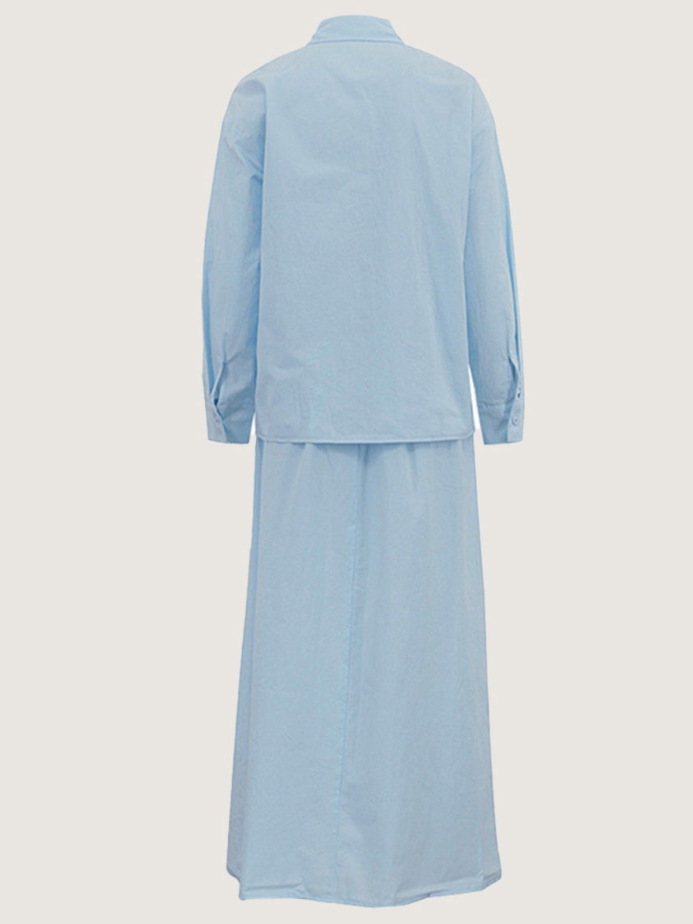 Tie-Front Shirt and Maxi Skirt Set