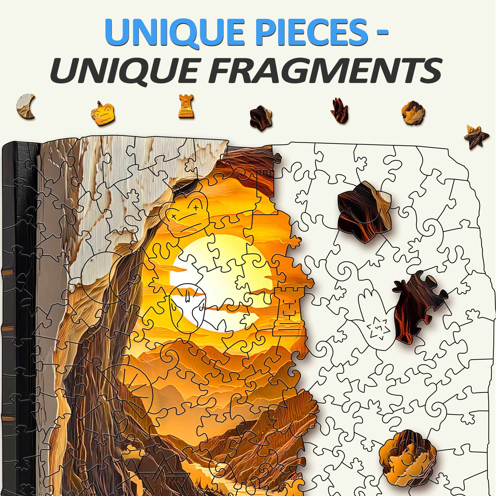 Sunset in a Book Wooden Jigsaw Puzzle