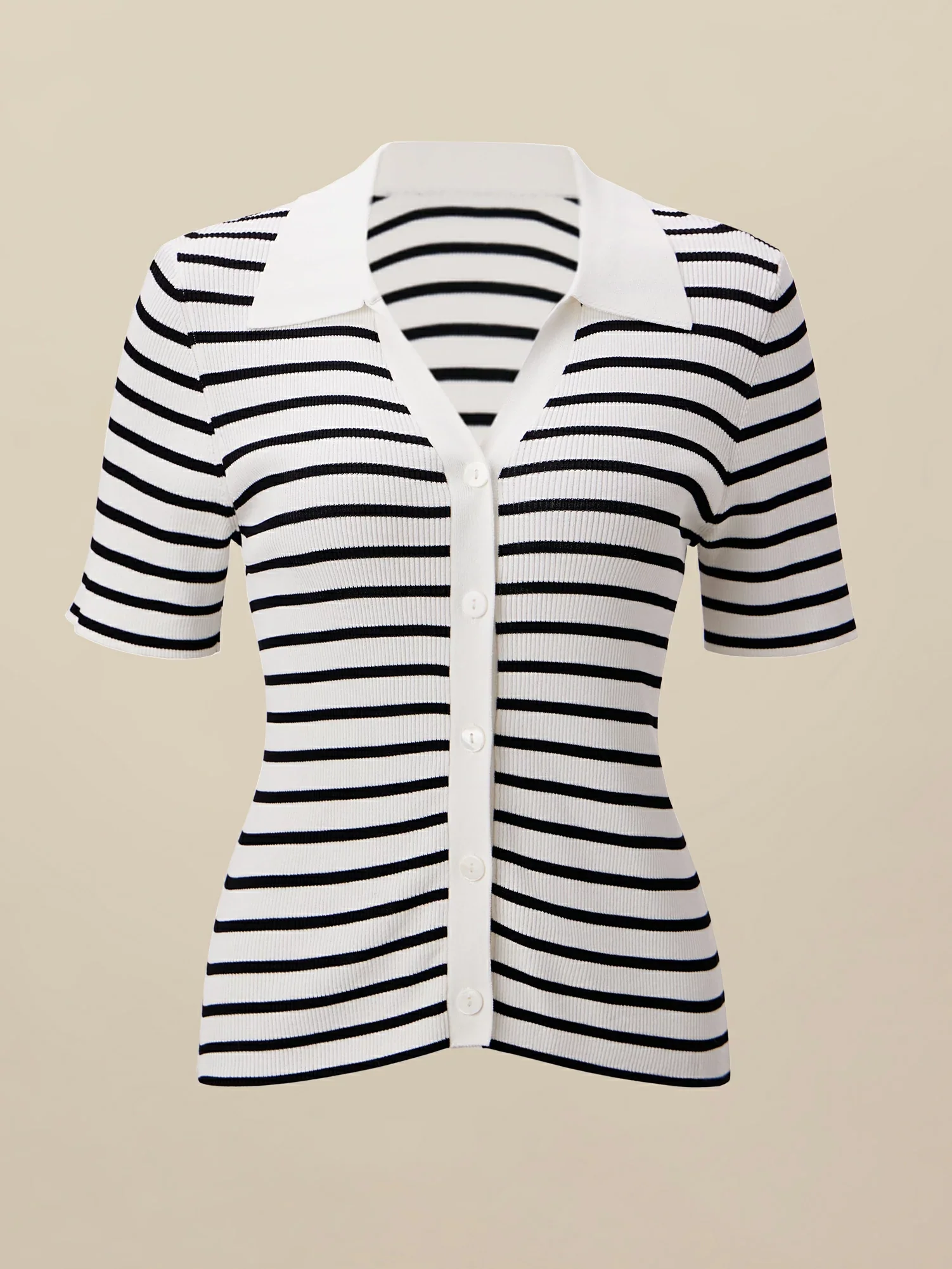 Striped Knitted Slim-Fit Cardigan