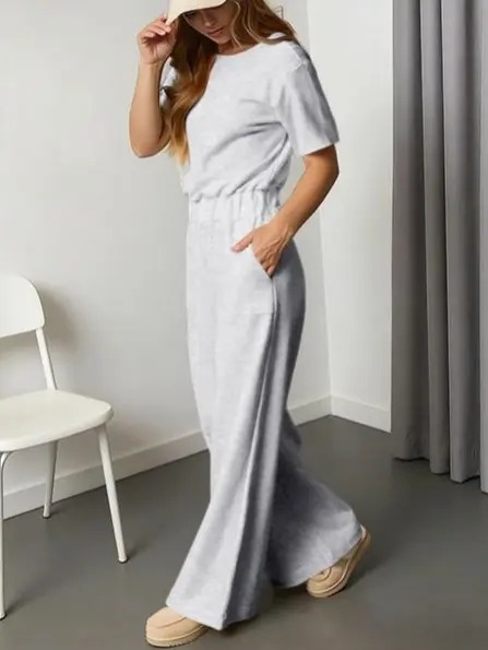 Women's Off-Shoulder Wide Leg Jumpsuit with Back Cutout