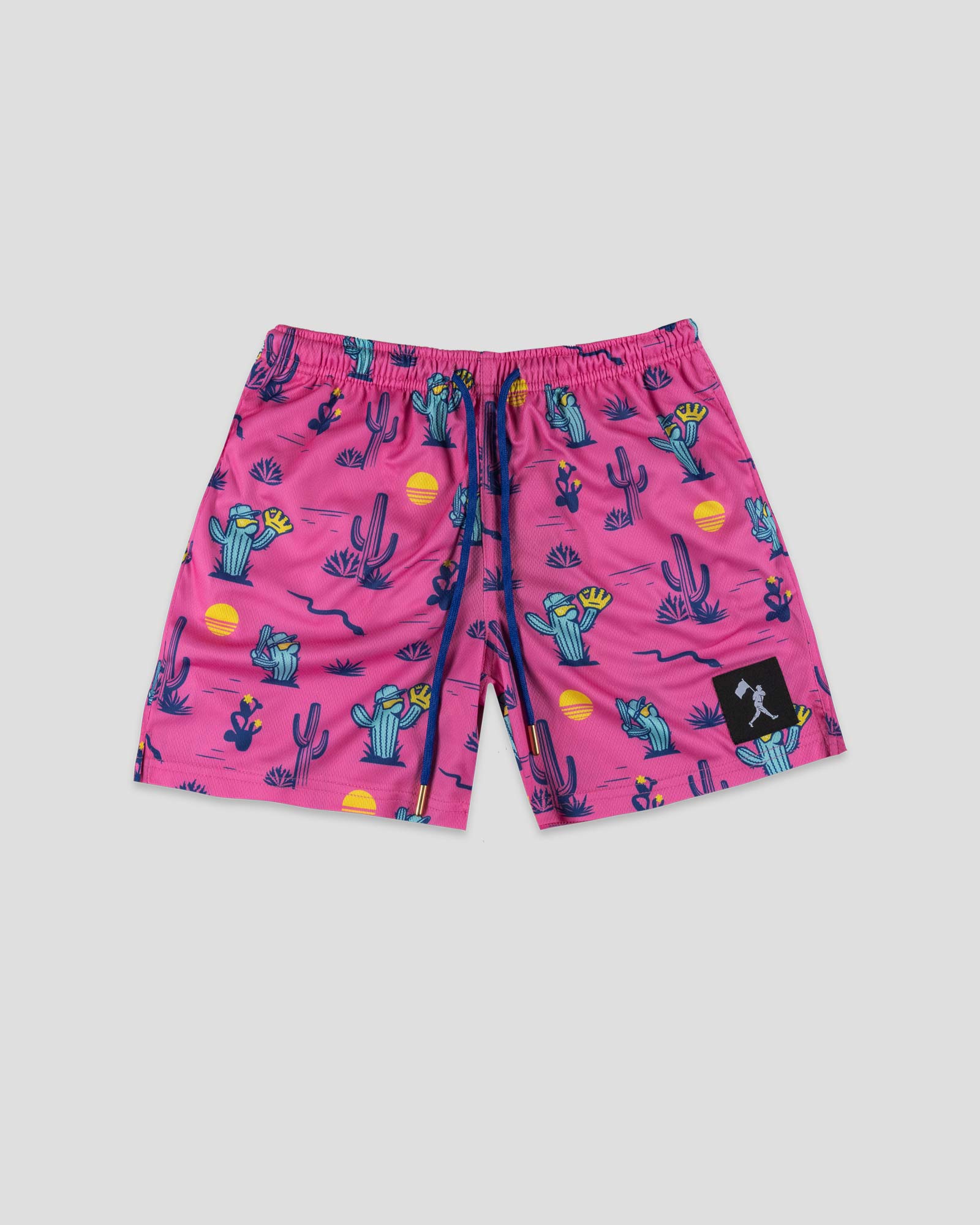 Spring Ball Cactus Diamond Air Mesh Shorts (Pink) - Youth