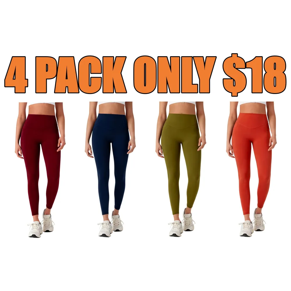 Leggings High-Waist Straight-Leg  Soft Gym Yoga Pants