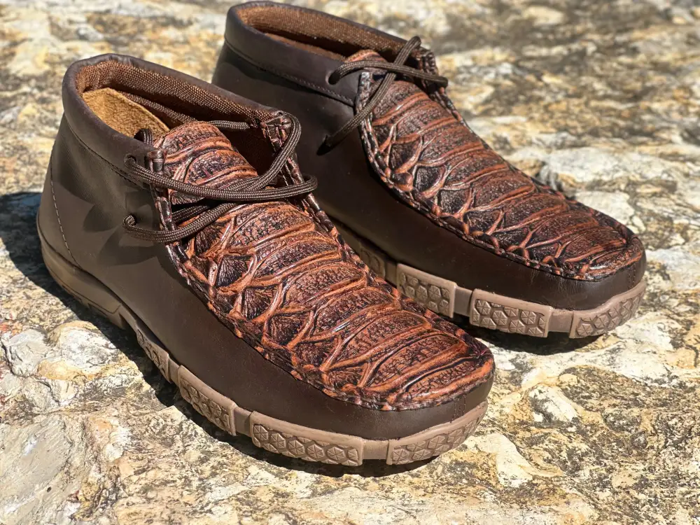 Men’s Brown Jumbo Python  Leather Boat Shoes
