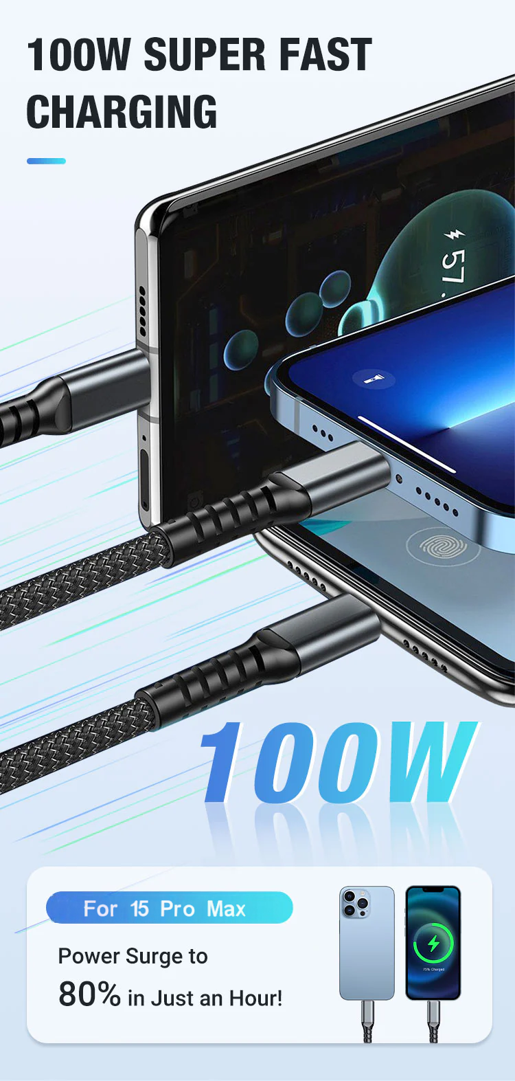 🔥2026 Hot Sale🔥Transparent Luminous 3-in-1 Super Fast Charging Cable