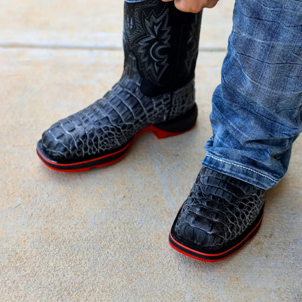 Eclipse Caiman Neck Leather Boots With 3D Lightweight Sole - Composite Toe