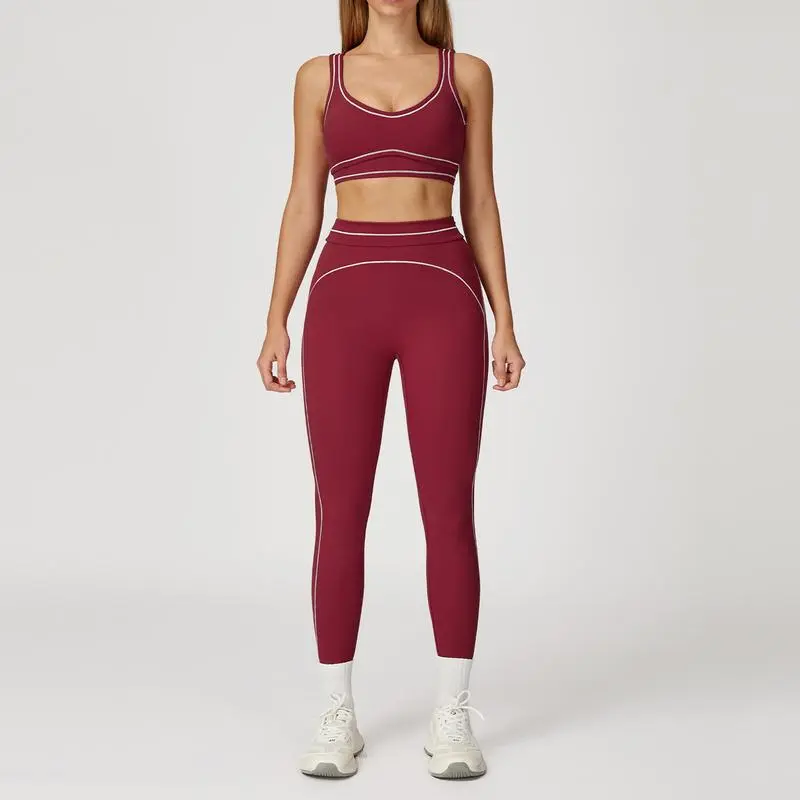 Women’s 2-Piece Sports Set – Color-Block Yoga Outfit