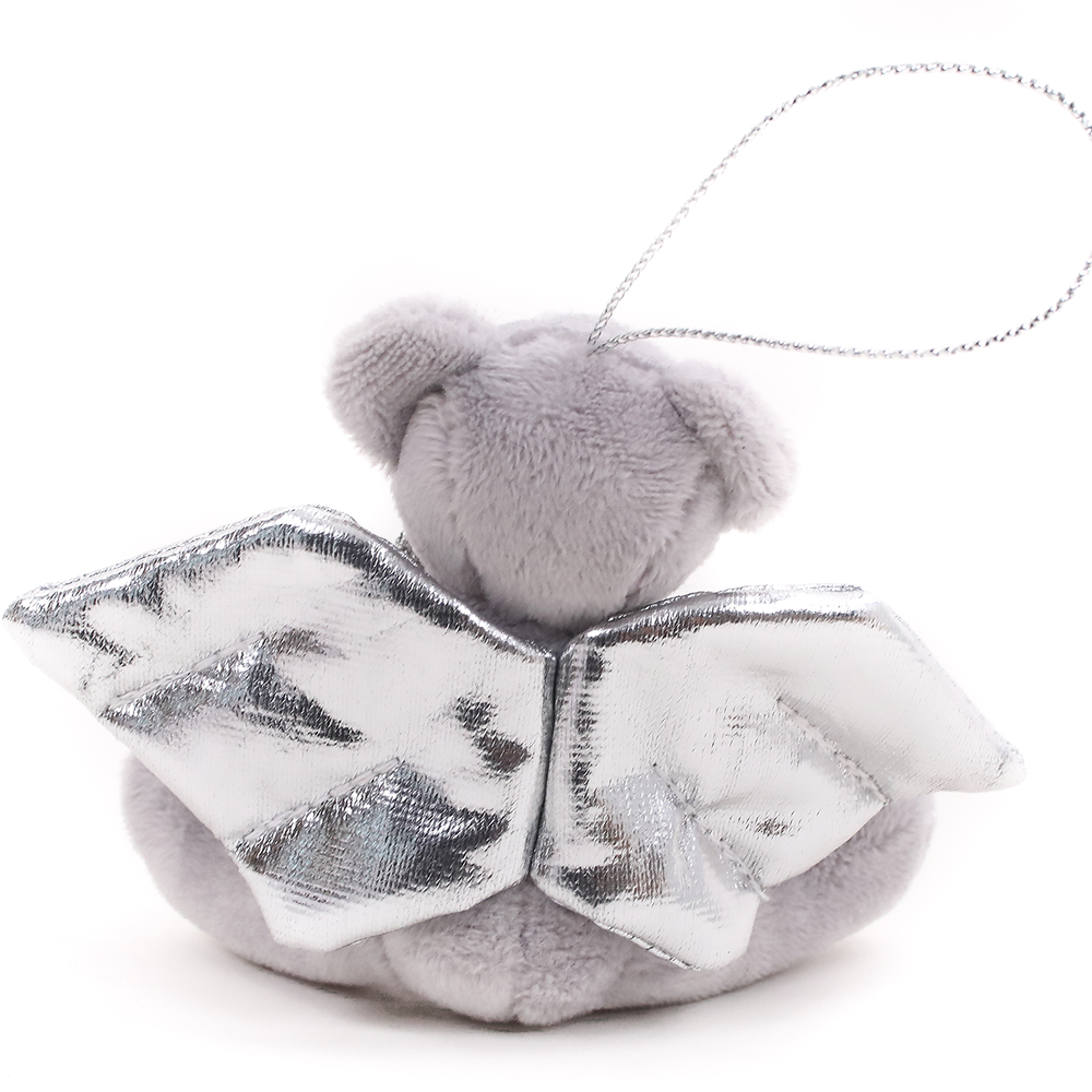Christmas Silver Angel Bear 4inch Keychain