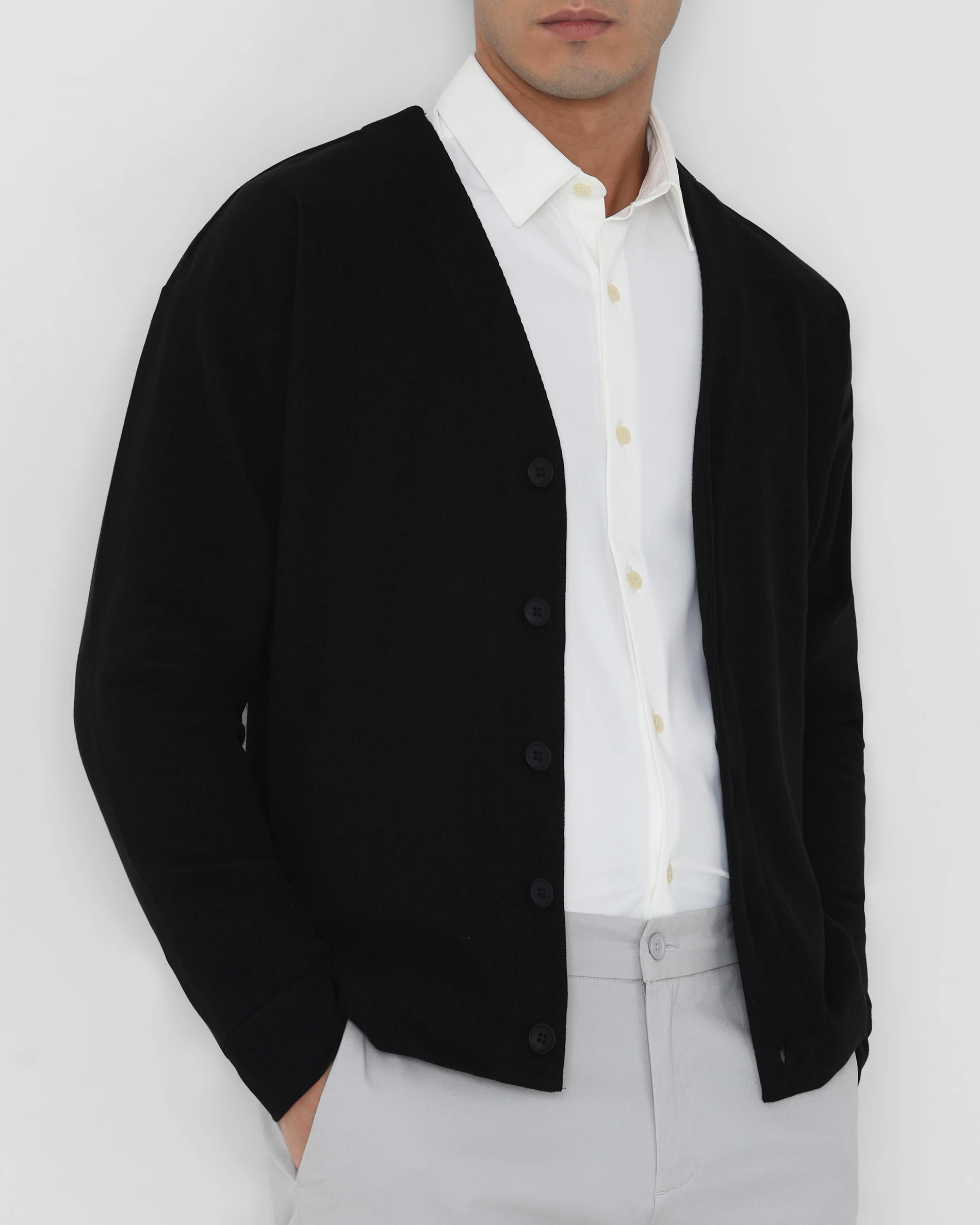 Leisure Comfortable Soft Daily Slim Black Sweater