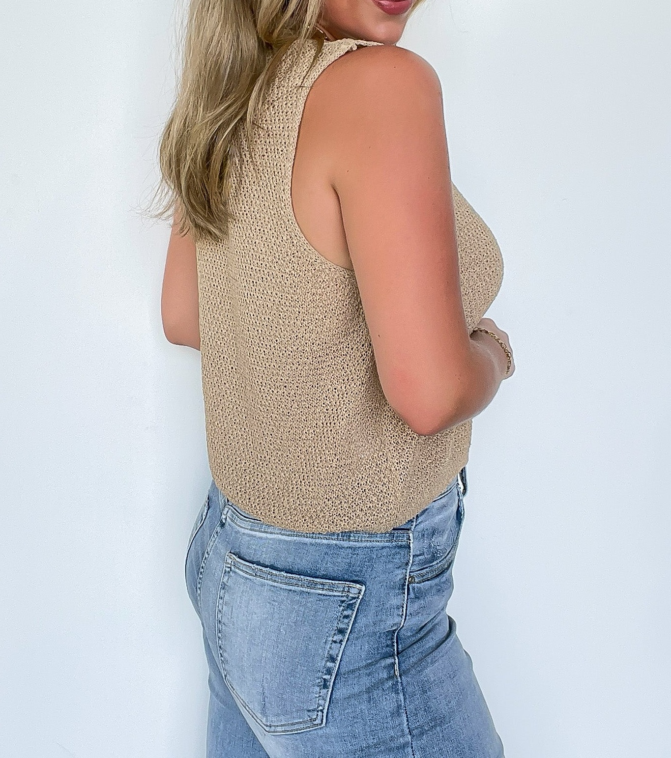 V-Neck Tie Front Knitted Vest