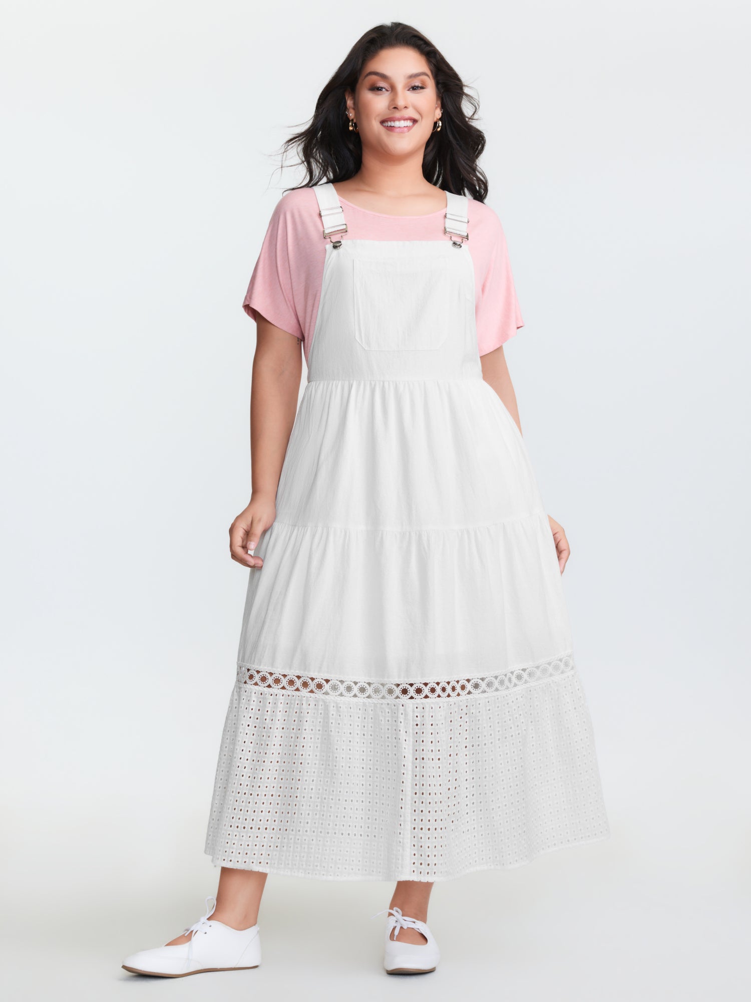 Pure Cotton Embroidered Overall Maxi Dress