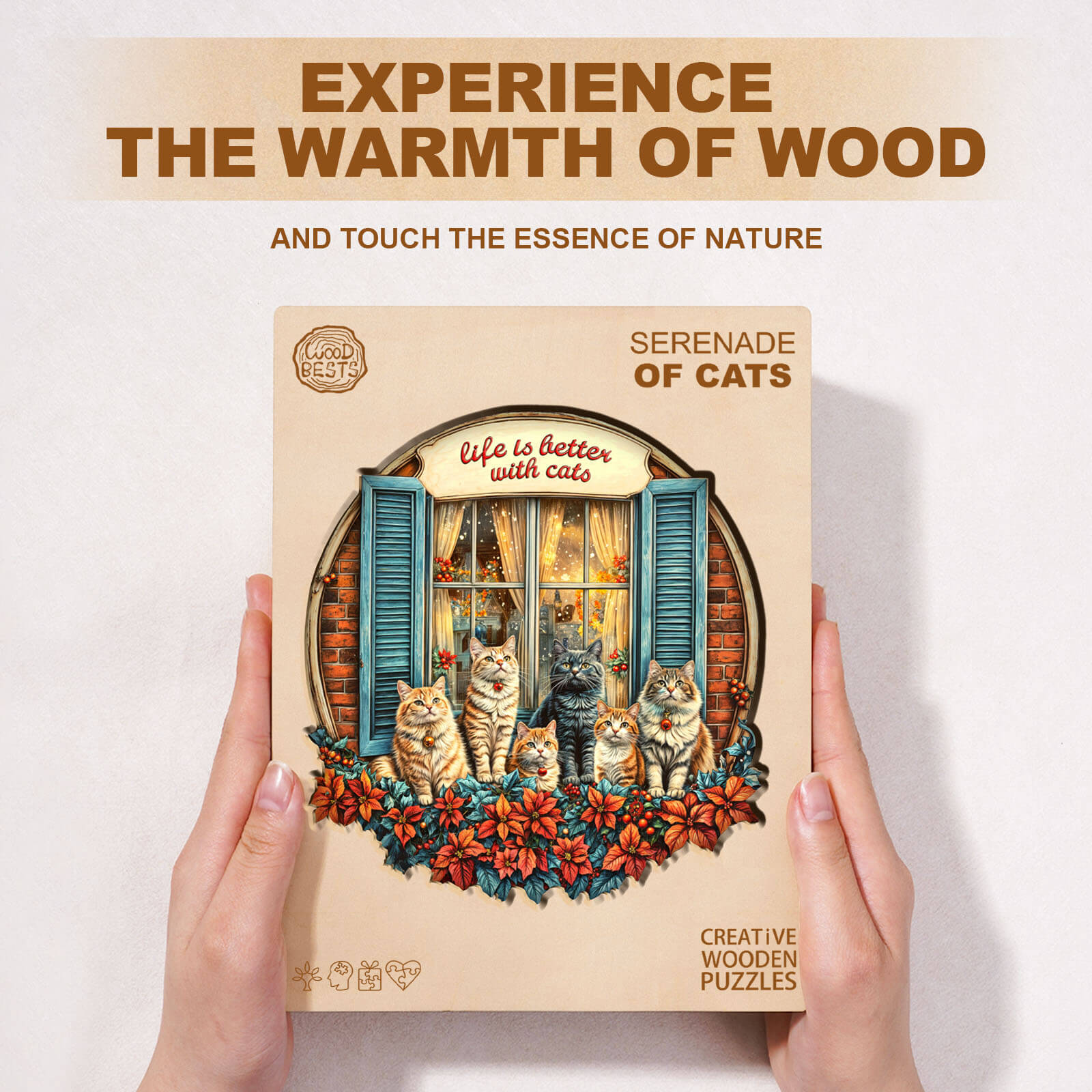 Serenade of Cats Wooden Jigsaw Puzzle