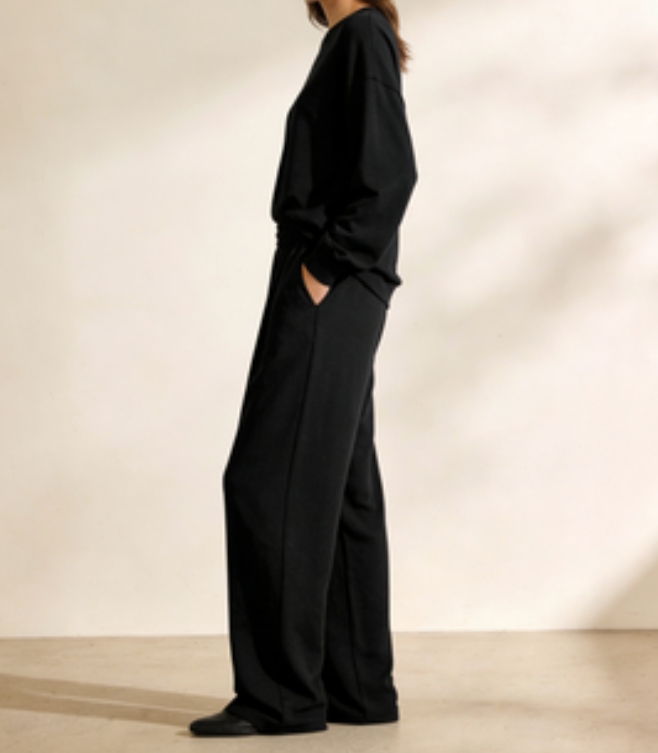 Relaxed Soft Pull-On Pants Black
