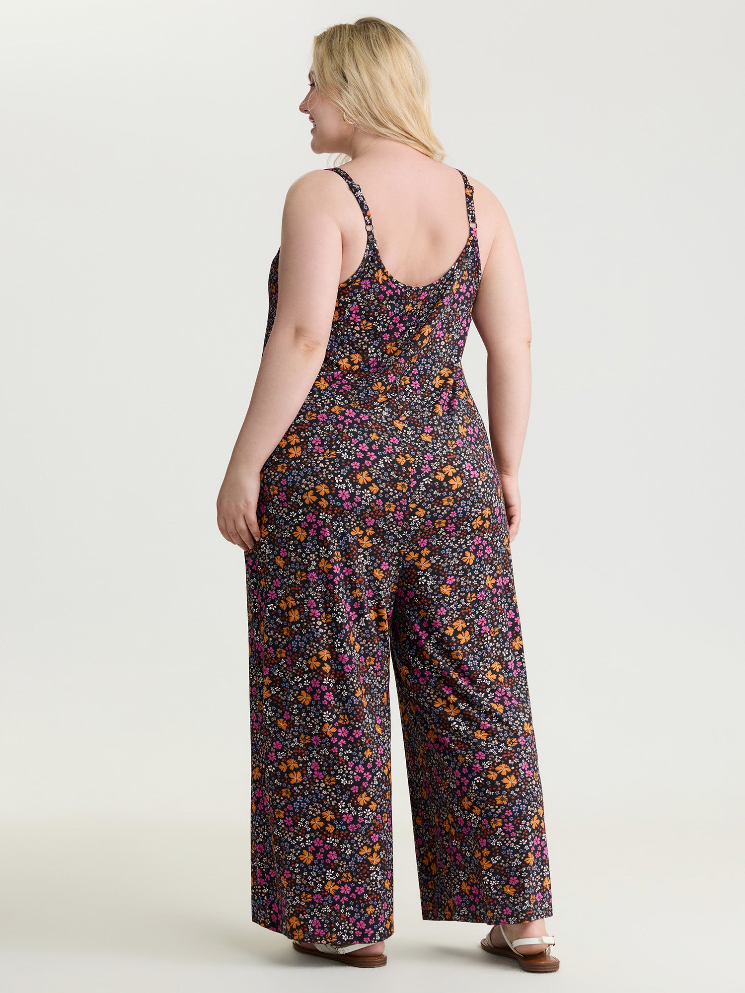 Supersoft Vibrant Floral Print Stretchy Jumpsuit