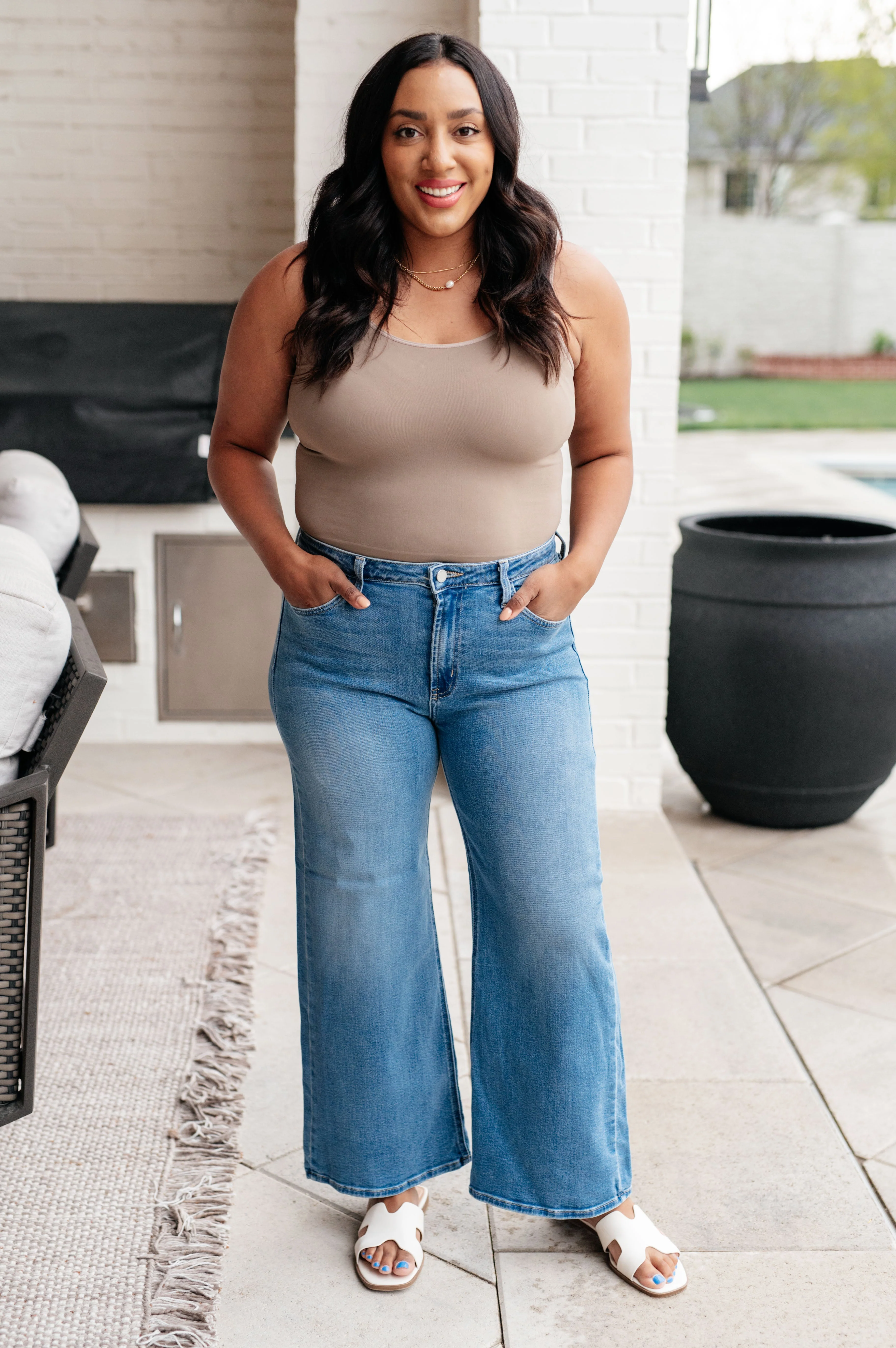 High Rise Wide Leg Crop Jeans