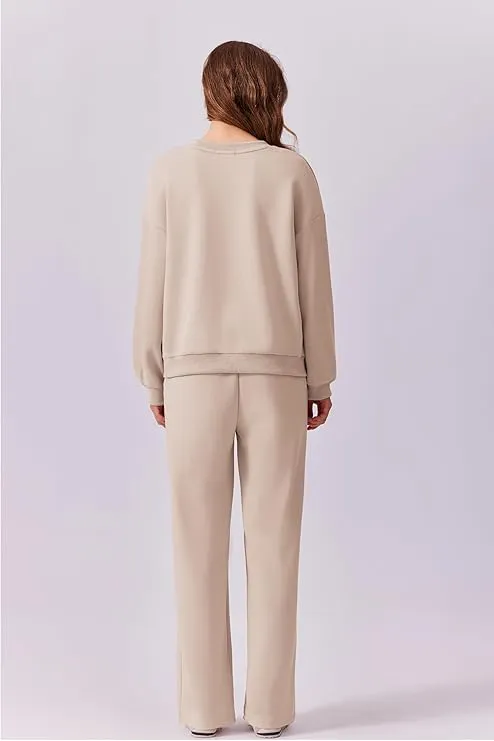 Comfortable Autumn Outfits 2-Piece Long Sleeve Sweatshirt