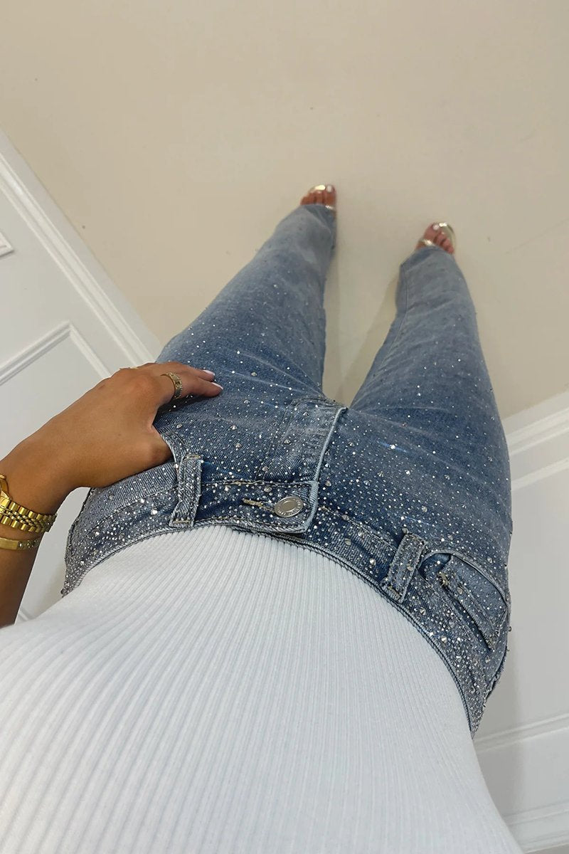 Women's Elegant Starry Sky Hot Diamond Jeans