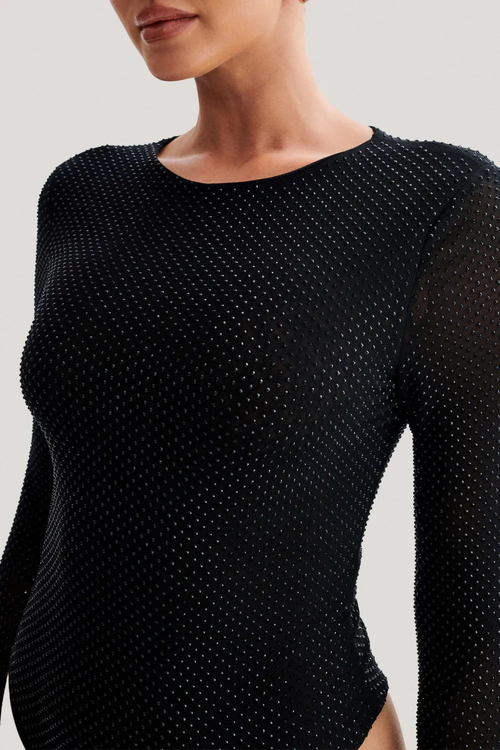 Long Sleeve Diamante Bodysuit