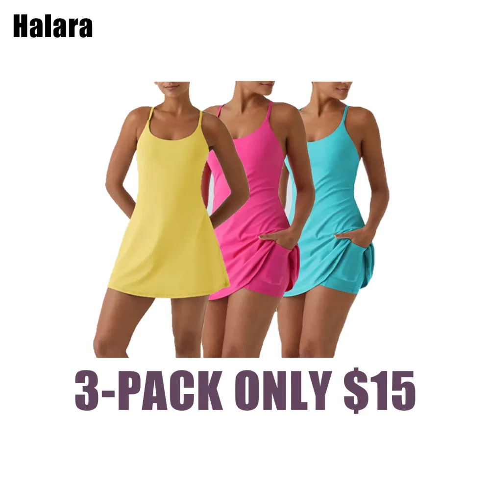 ✨Plush Backless 2-in-1 Flare Active Dress -Plus Size Workout Edition