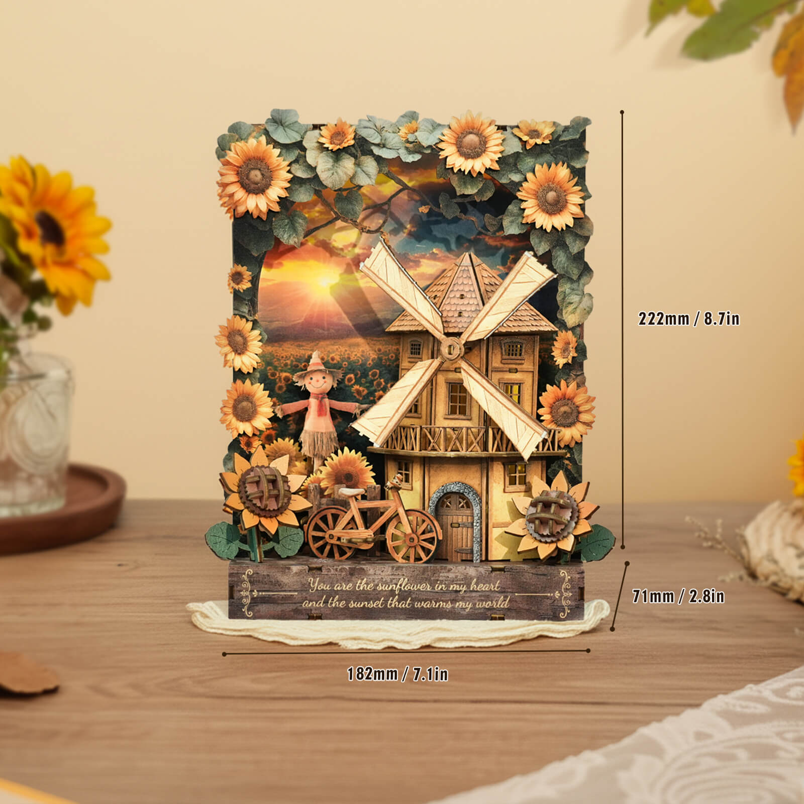 Sunlit Fieldscape â€“ DIY Wooden Painting, 3D Puzzle Craft Kit