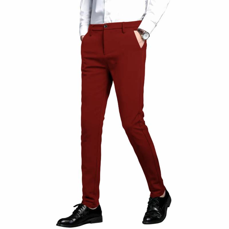 Men’s Slim Fit Stretch Dress Pants – 7101 Skinny Suit Trousers for Business, Formal & Daily Wear