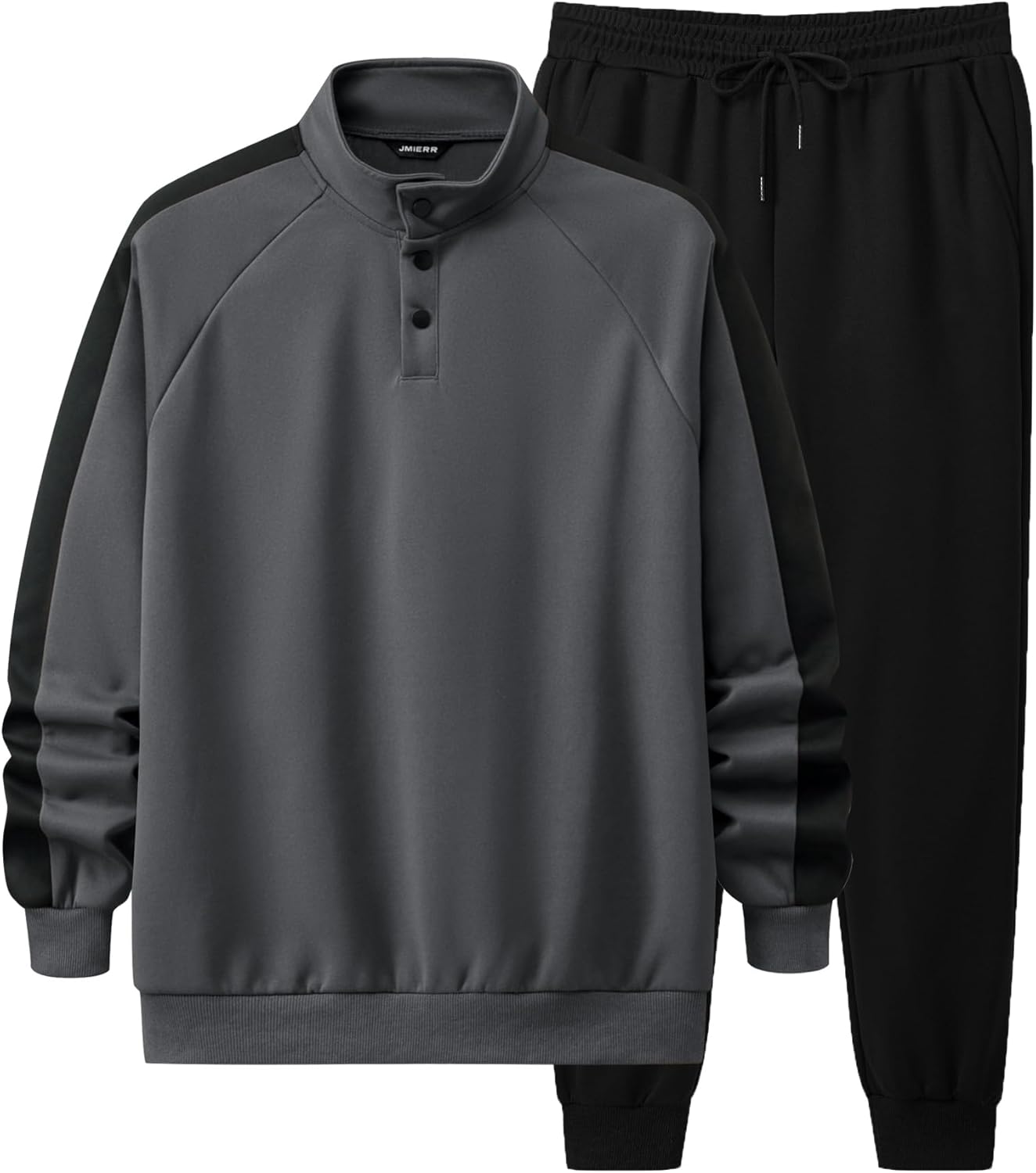 Men's 2 Piece Casual Outfits Quarter Button Lightweight Sweatshirt Tracksuit & Joggers Sweatpants Sweatsuit Set