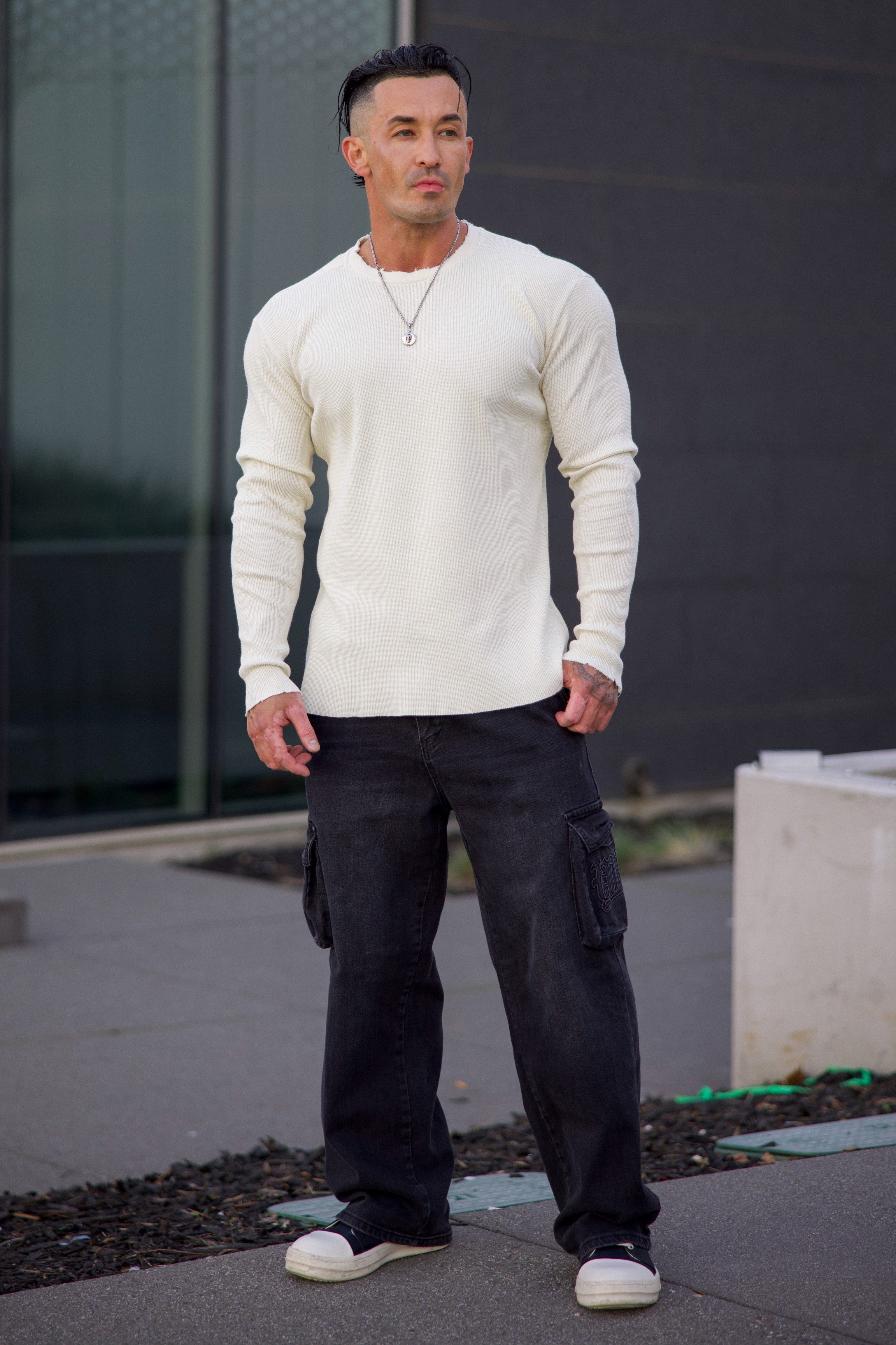 8094 - Tailored Waffle Longsleeves