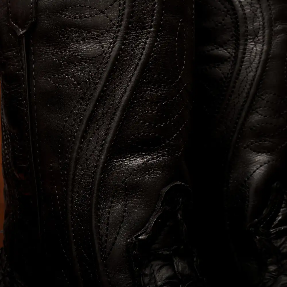 AUTHENTIC Black Pirarucu Boots - Square Toe