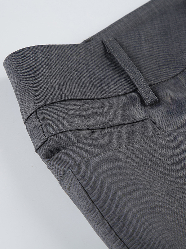 Solid Color Low Waist Flared Suit Pants