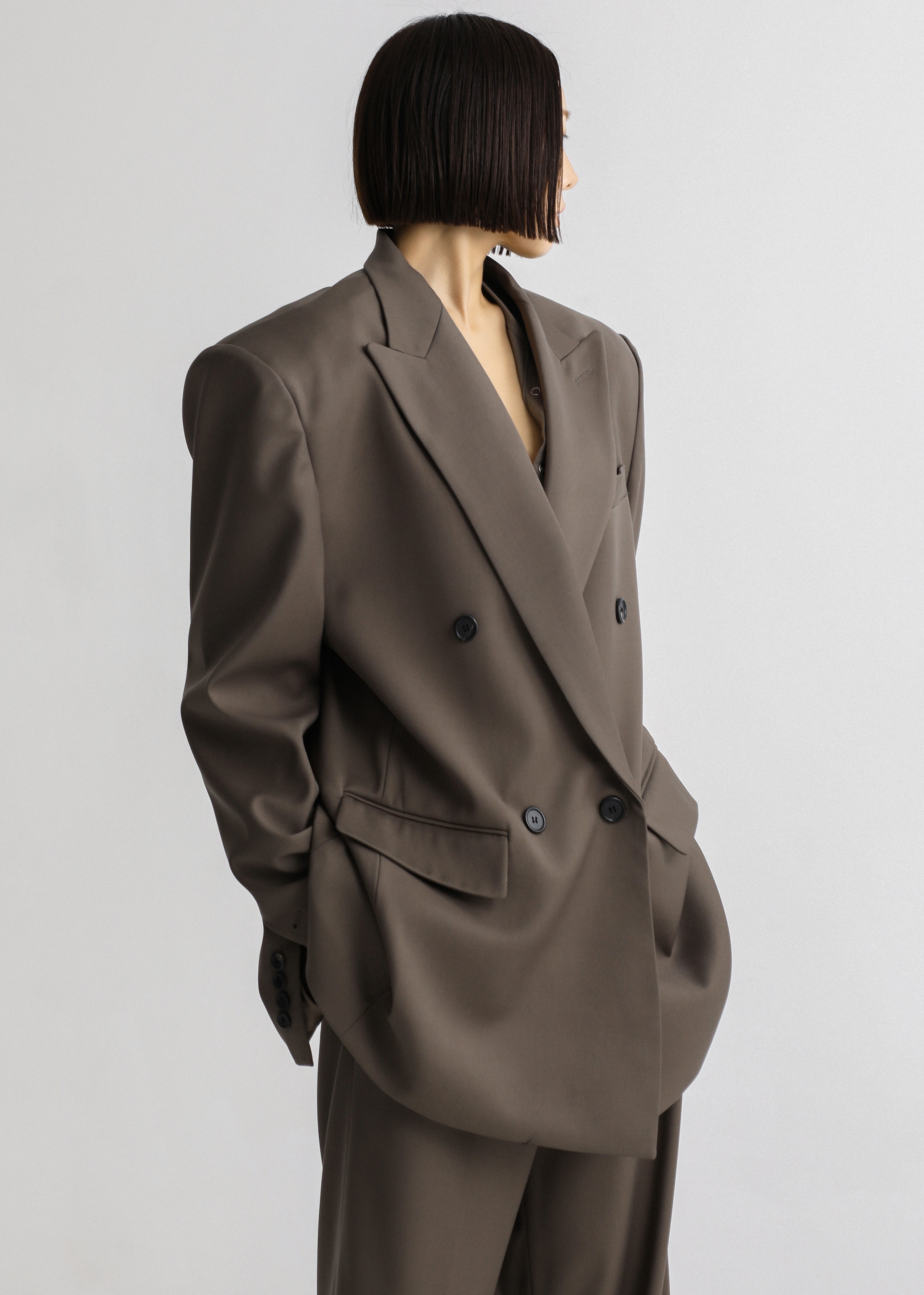 Pallen Double Breasted Blazer - Brown