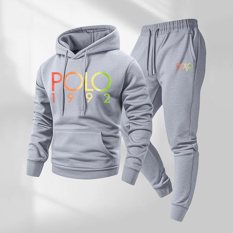 Men’s Casual Printed Hoodie & Drawstring Sweatpants Set