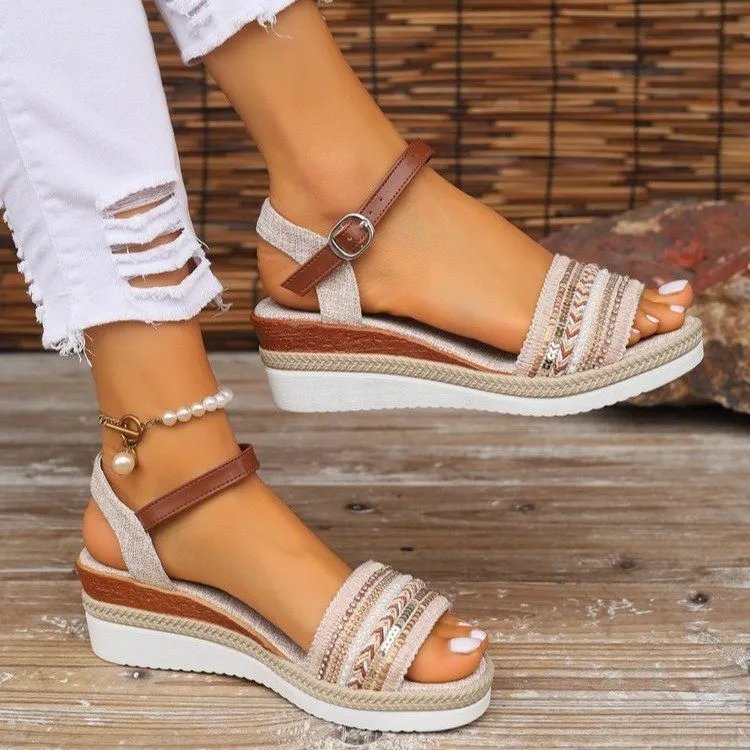 Open Toe Platform Wedge Sandals