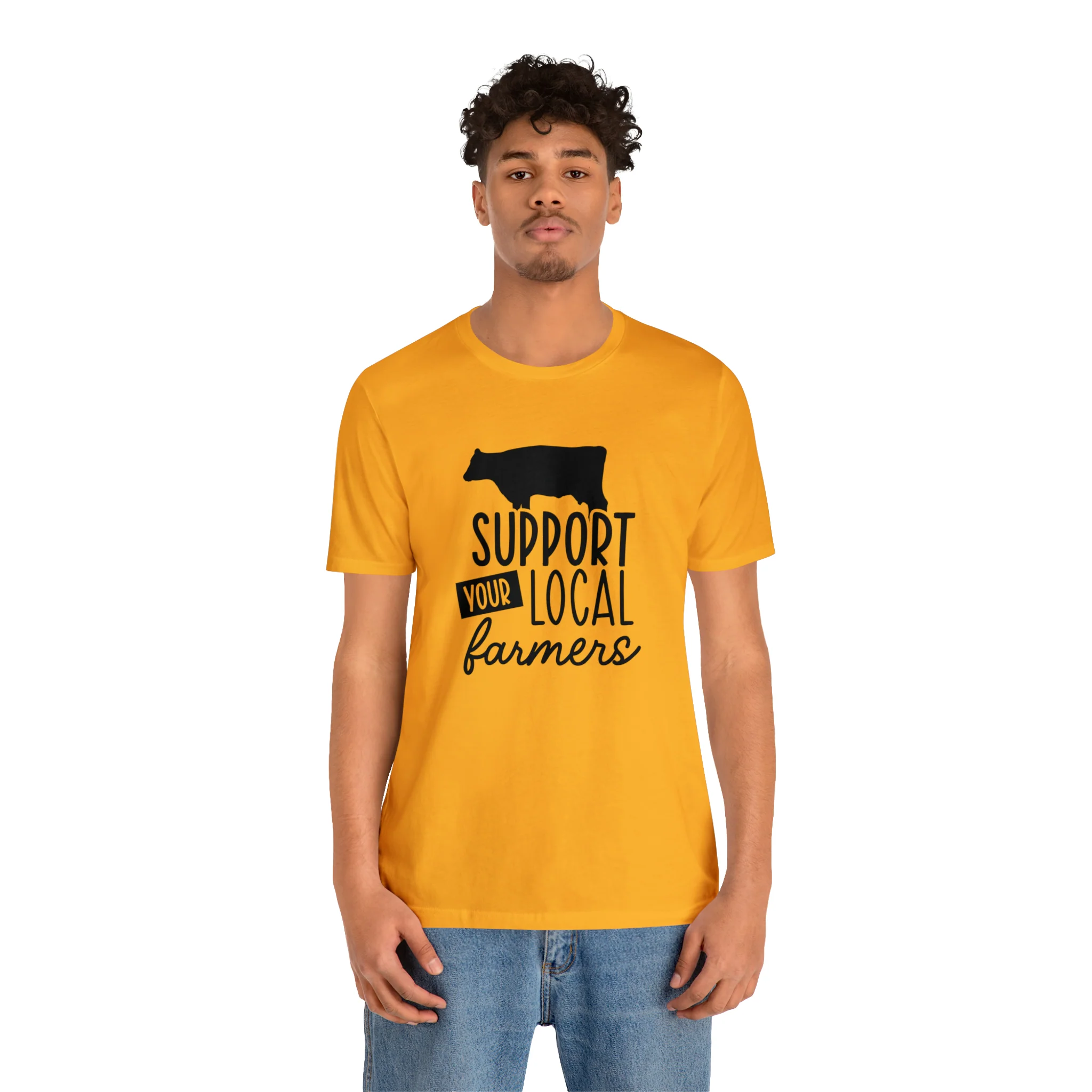 Support Farmers Cattle Unisex Jersey Short Sleeve Tee