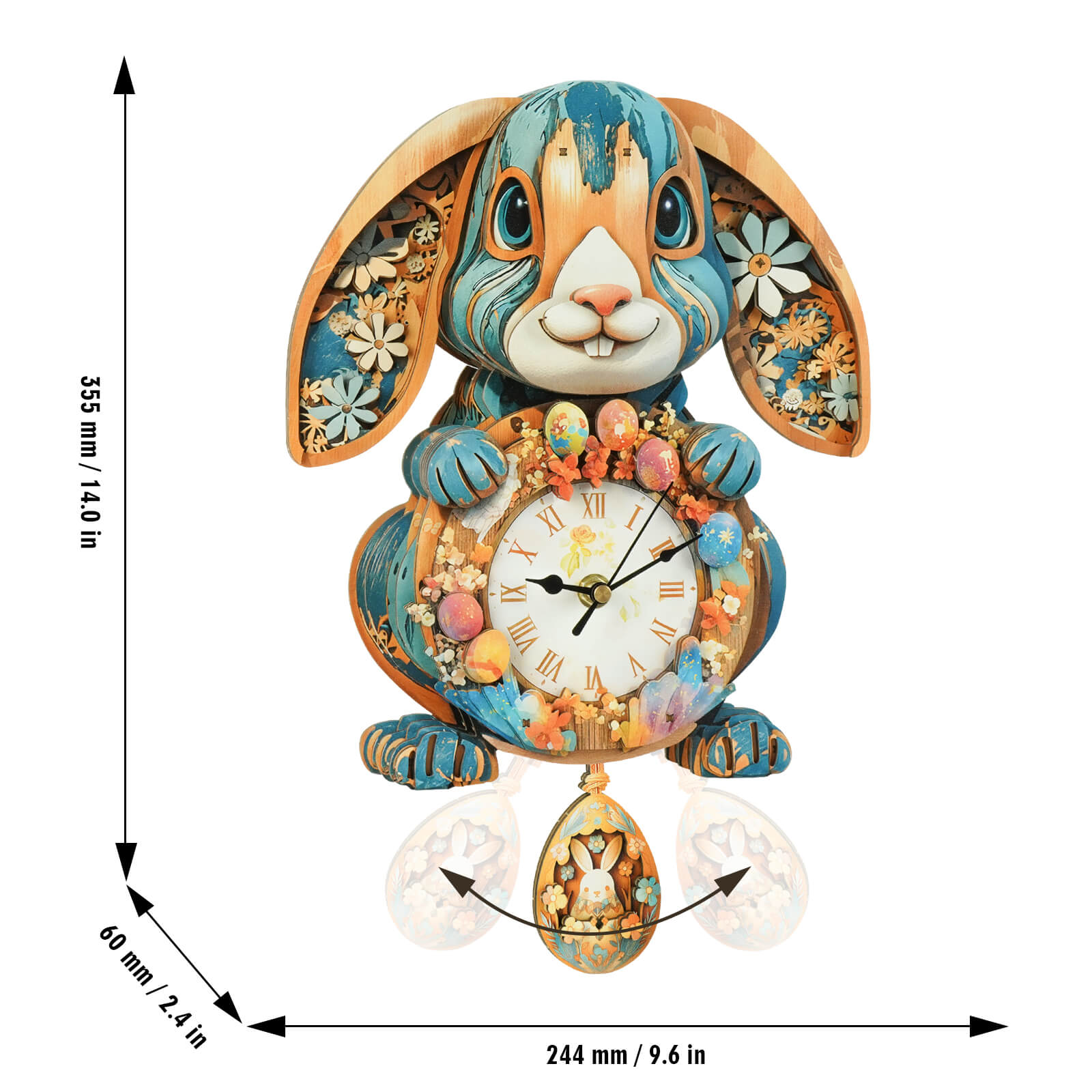 Rabbitâ€“ DIY Wooden Clock, 3D Puzzle Craft Kit