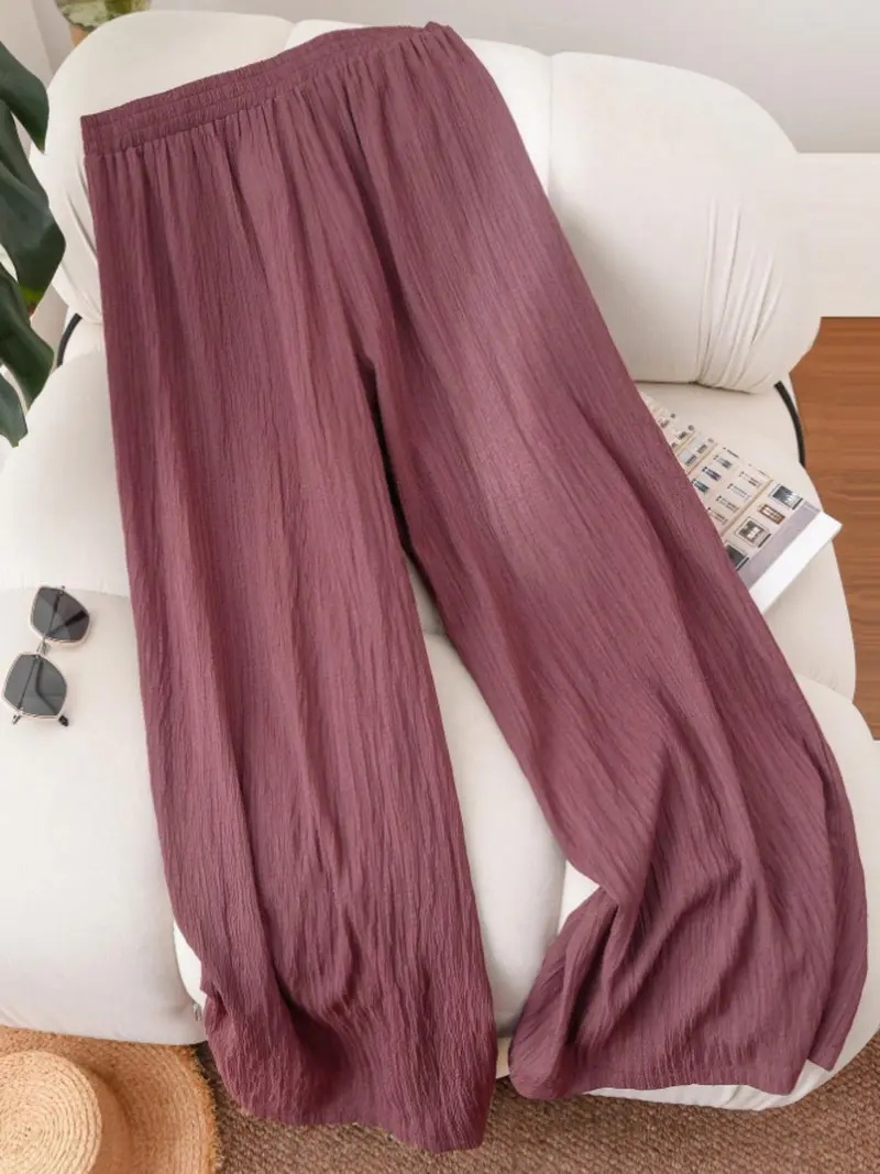 Women's Solid Color Wide Leg Pants