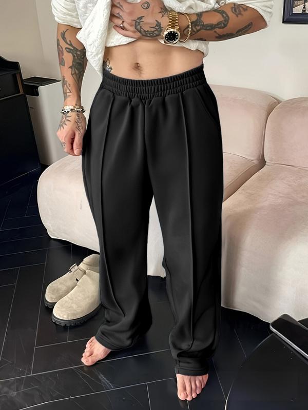 Men’s Autumn Winter Loose Fit Straight-Leg Pants