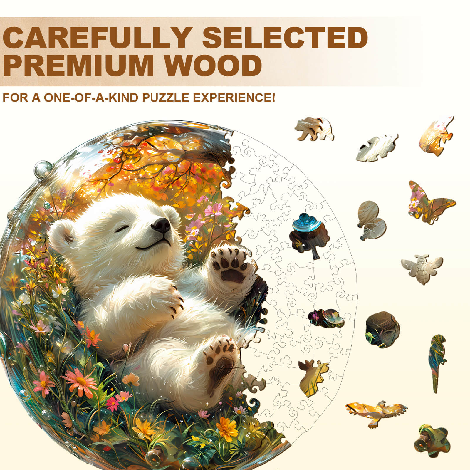 Bubble bear Wooden Jigsaw Puzzle