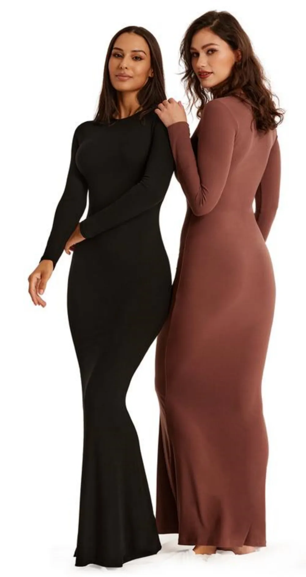 Women's Sexy Round Neck Mermaid Hem Long Home Dress