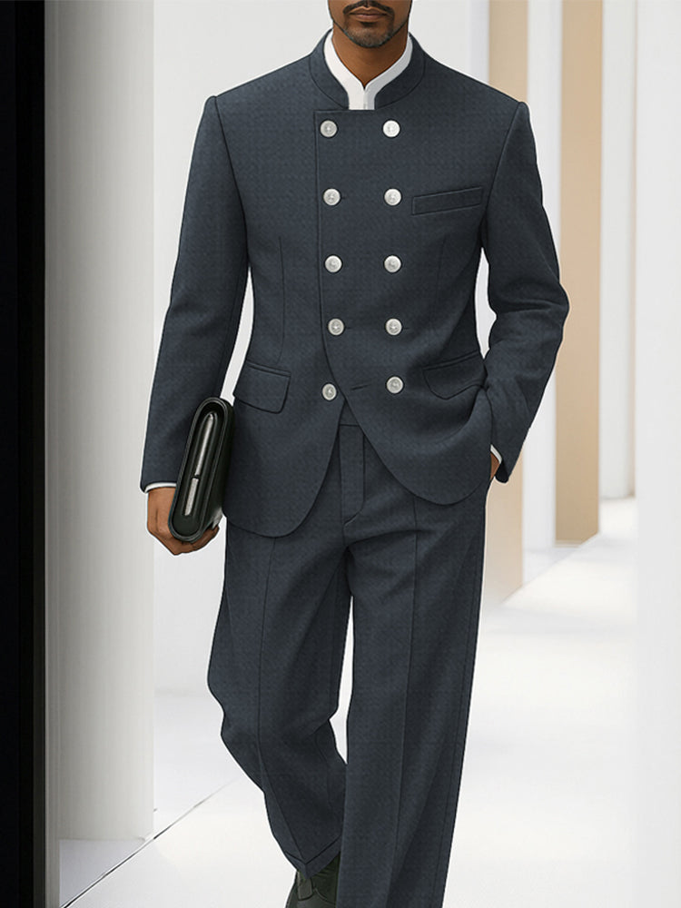 Elegant Tailored Double Breasted Thin Suit Set