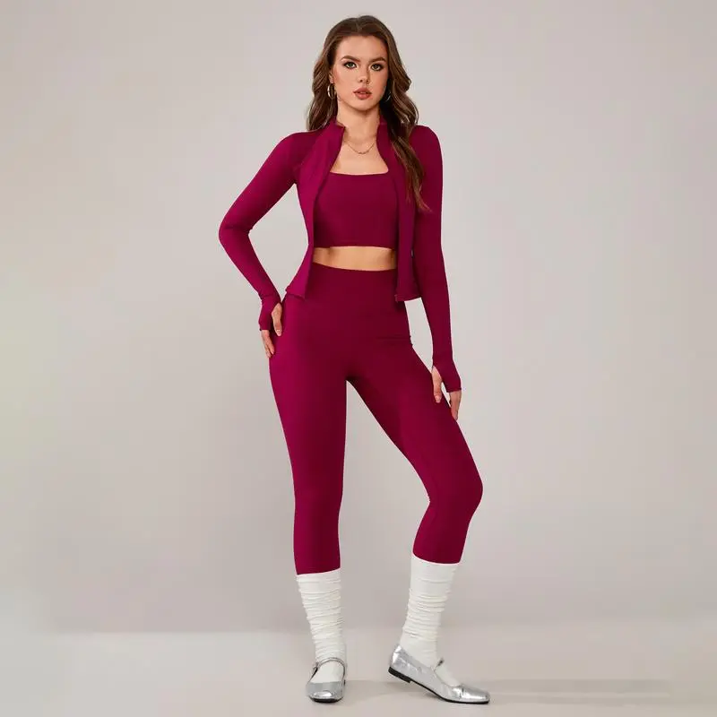 Women's 3-Piece Activewear Set with Stretchy
