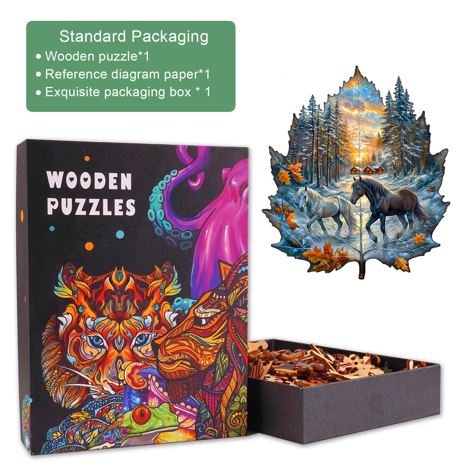 Winter of the stallion Wooden Jigsaw Puzzle