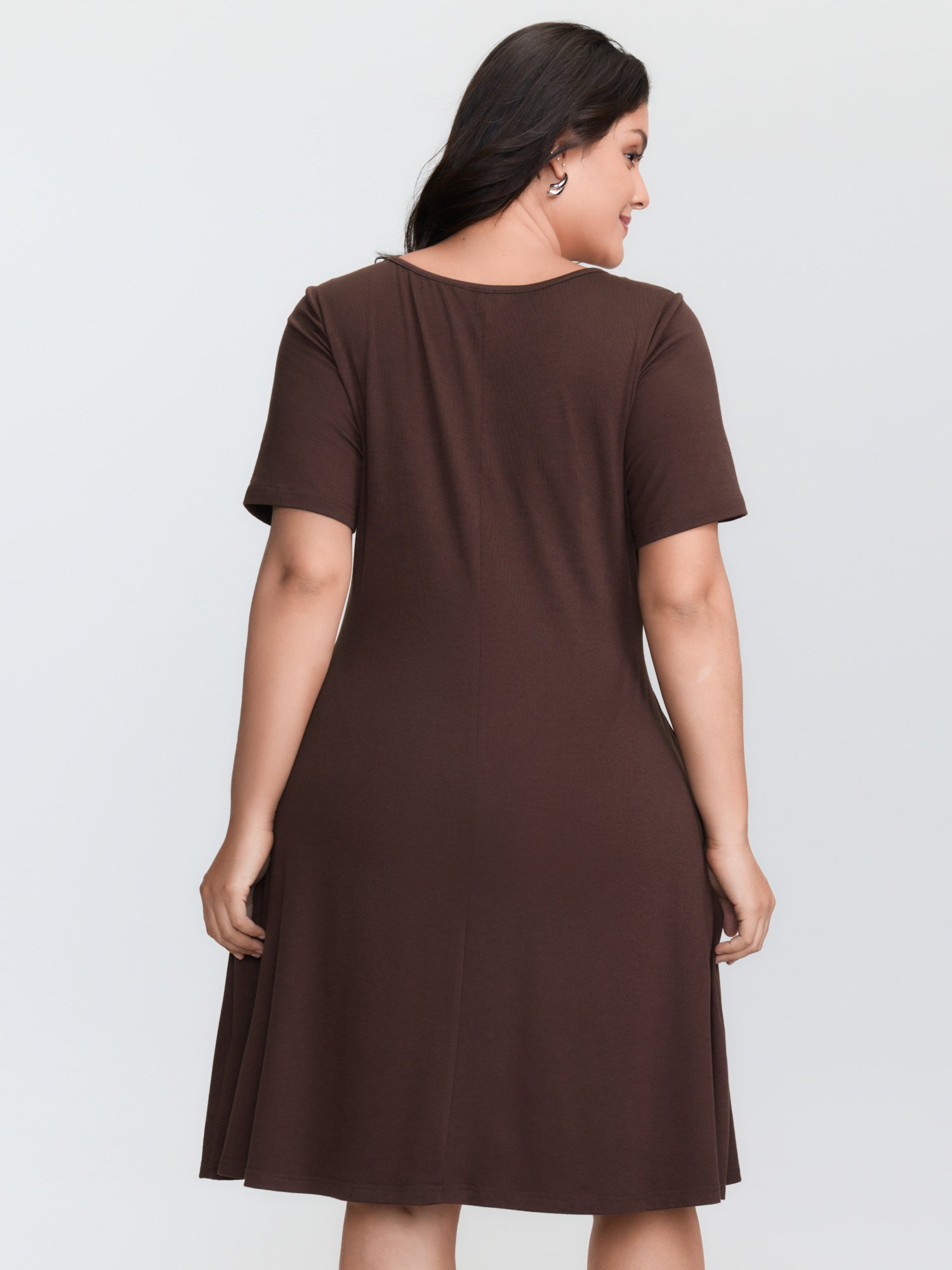 Supersoft Cinched-Waist Plain Mini Dress