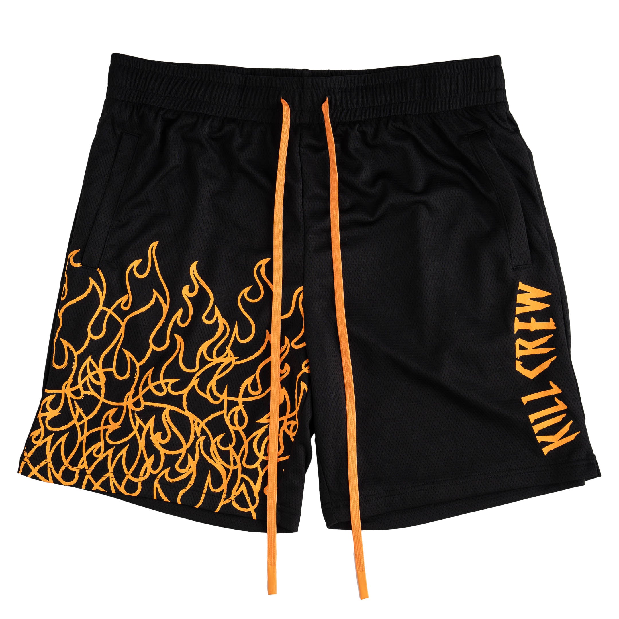 RELAXED CUT SHORTS FLAME - BLACK / ORANGE
