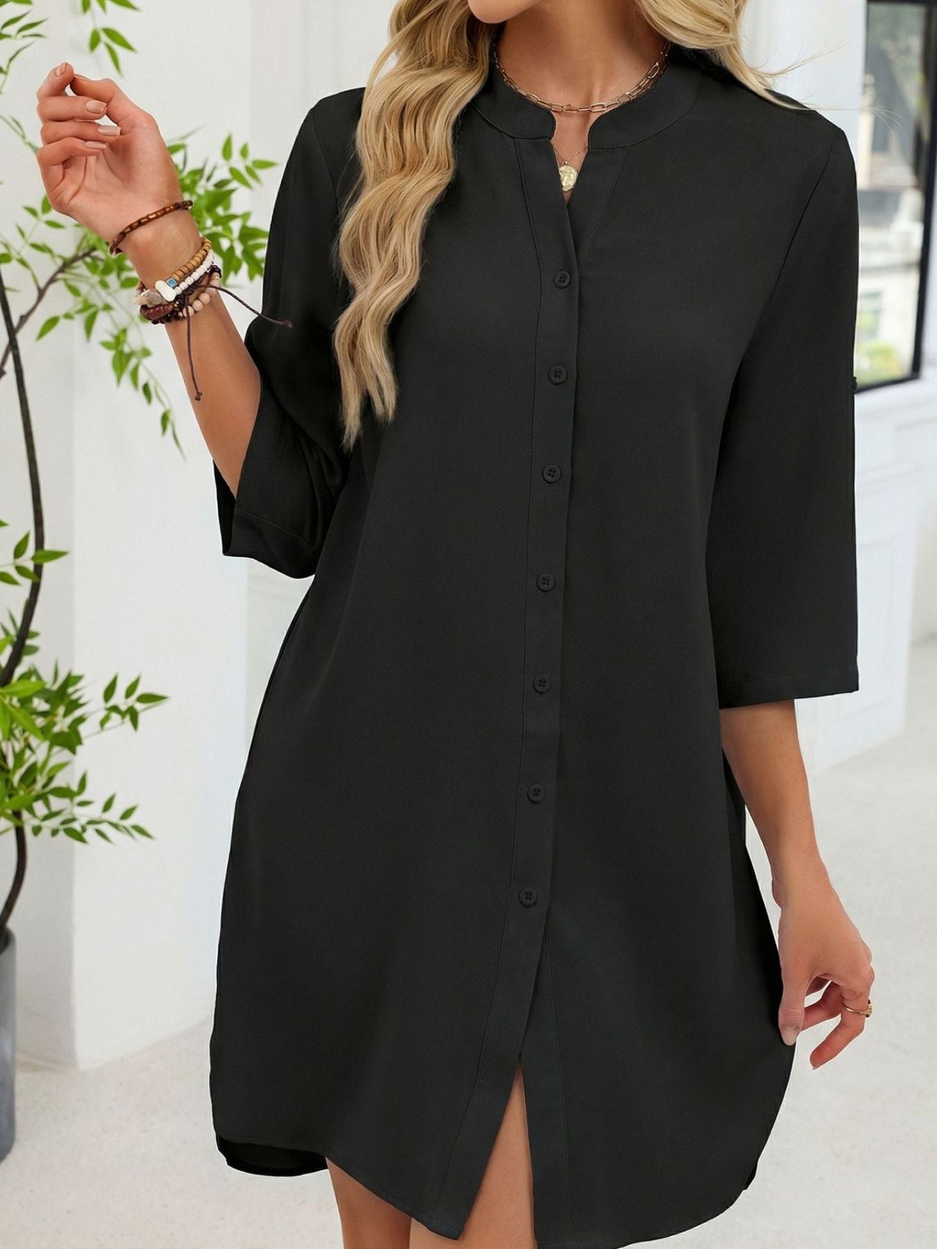 Casual Button-Down Shirt Dress
