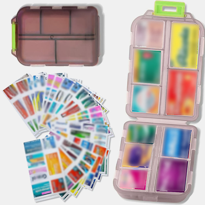 10-Compartment Travel Pill Organizer with 147 Medicine Labels